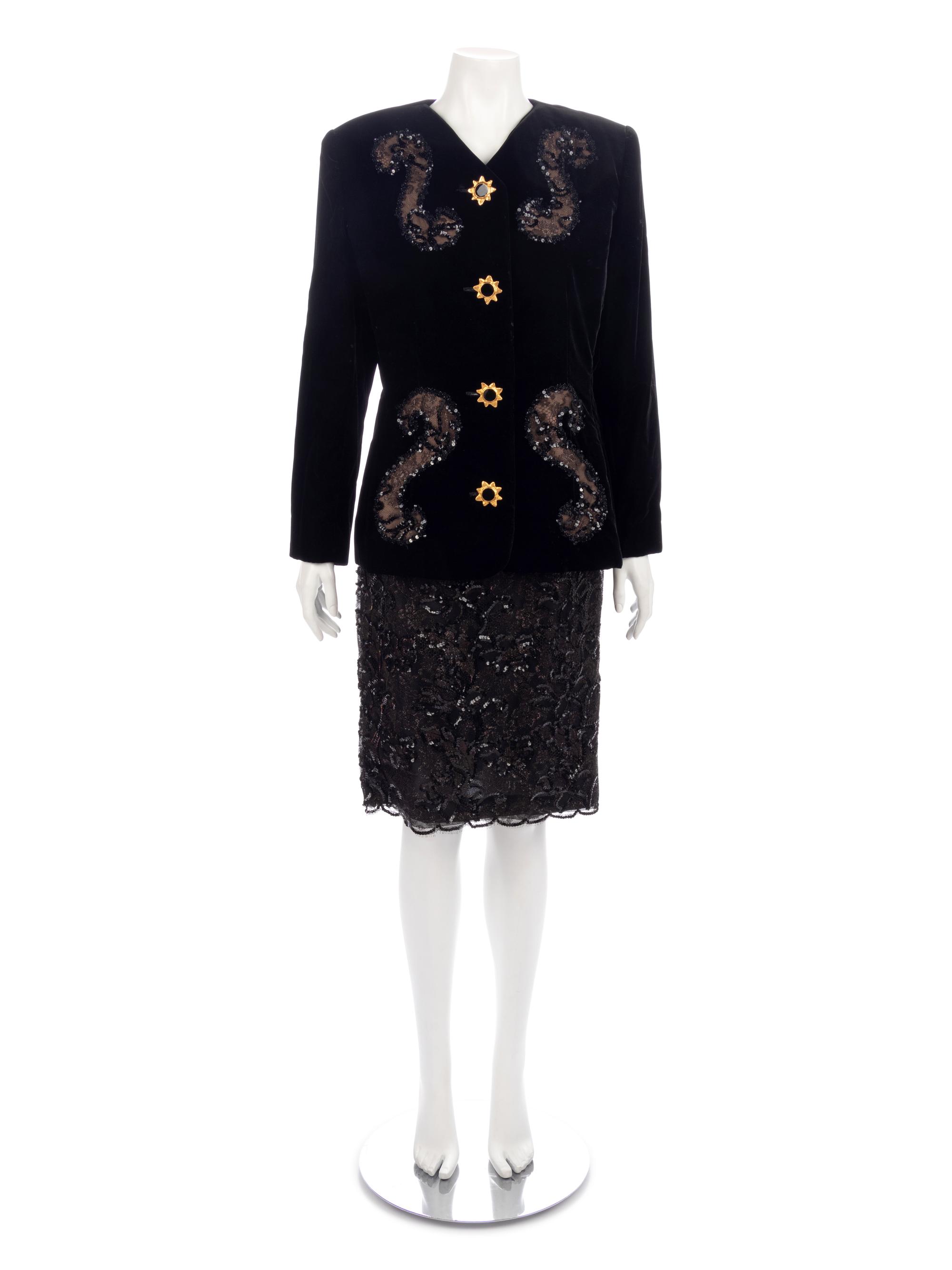 Two Givenchy Velvet Evening Ensembles, 1980-2000s