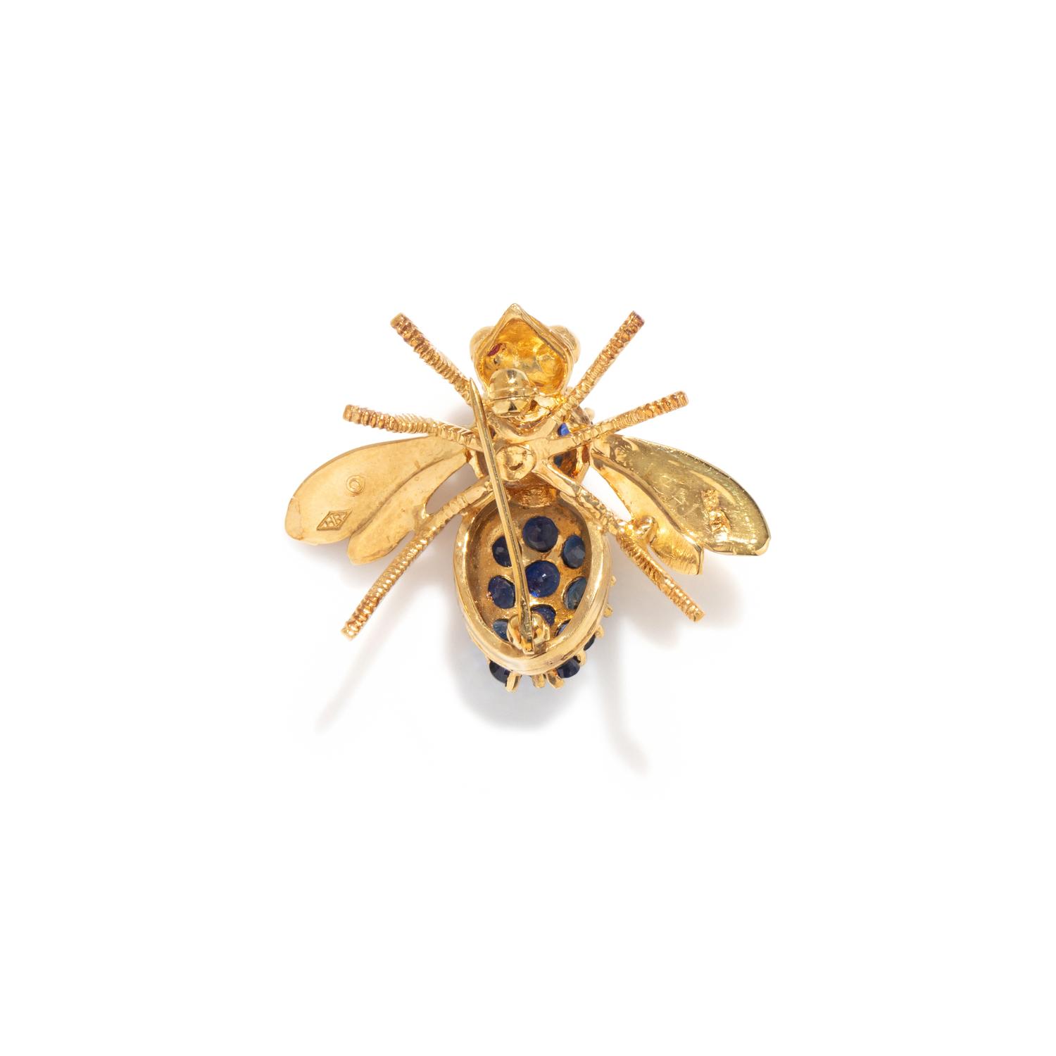 HERBERT ROSENTHAL, DIAMOND AND SAPPHIRE BEE BROOCH