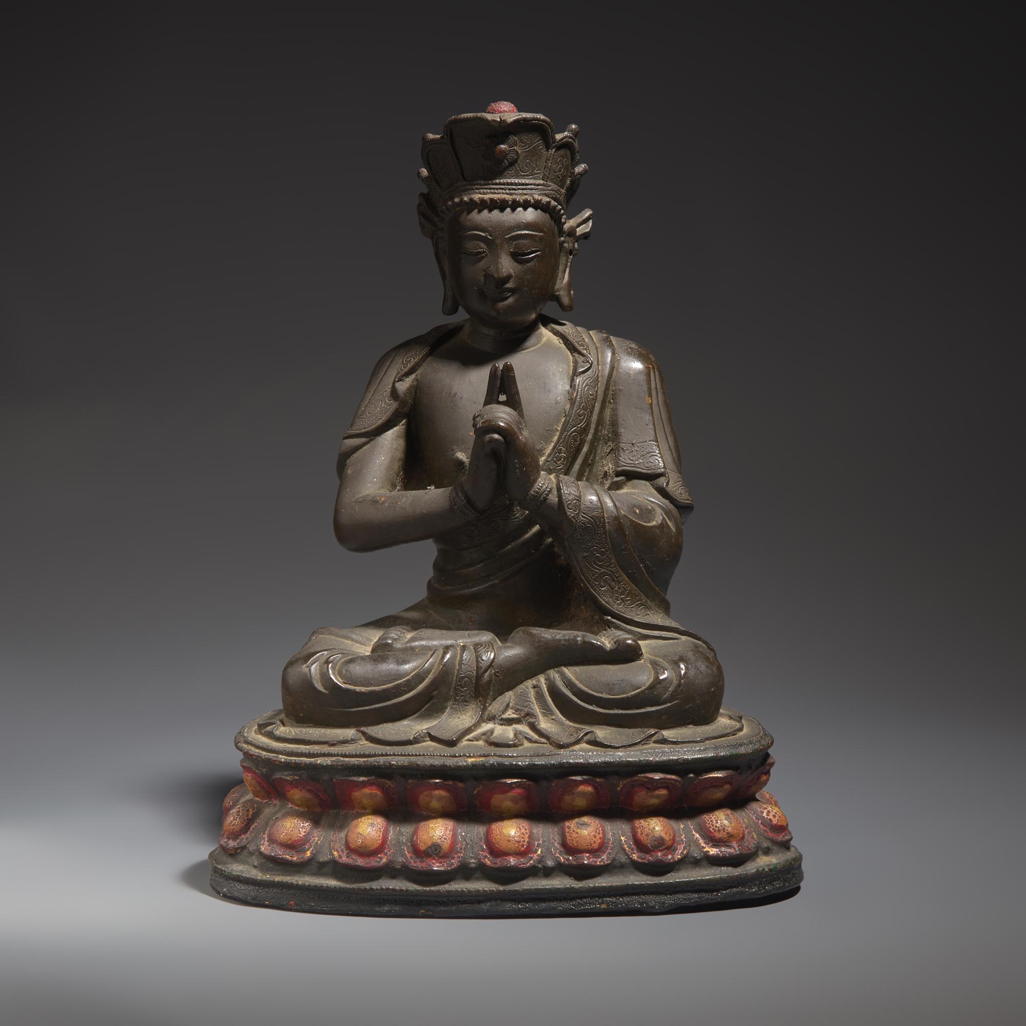 A Chinese Bronze Figure of a Seated Buddha, Ming Dynasty — 明 銅坐佛