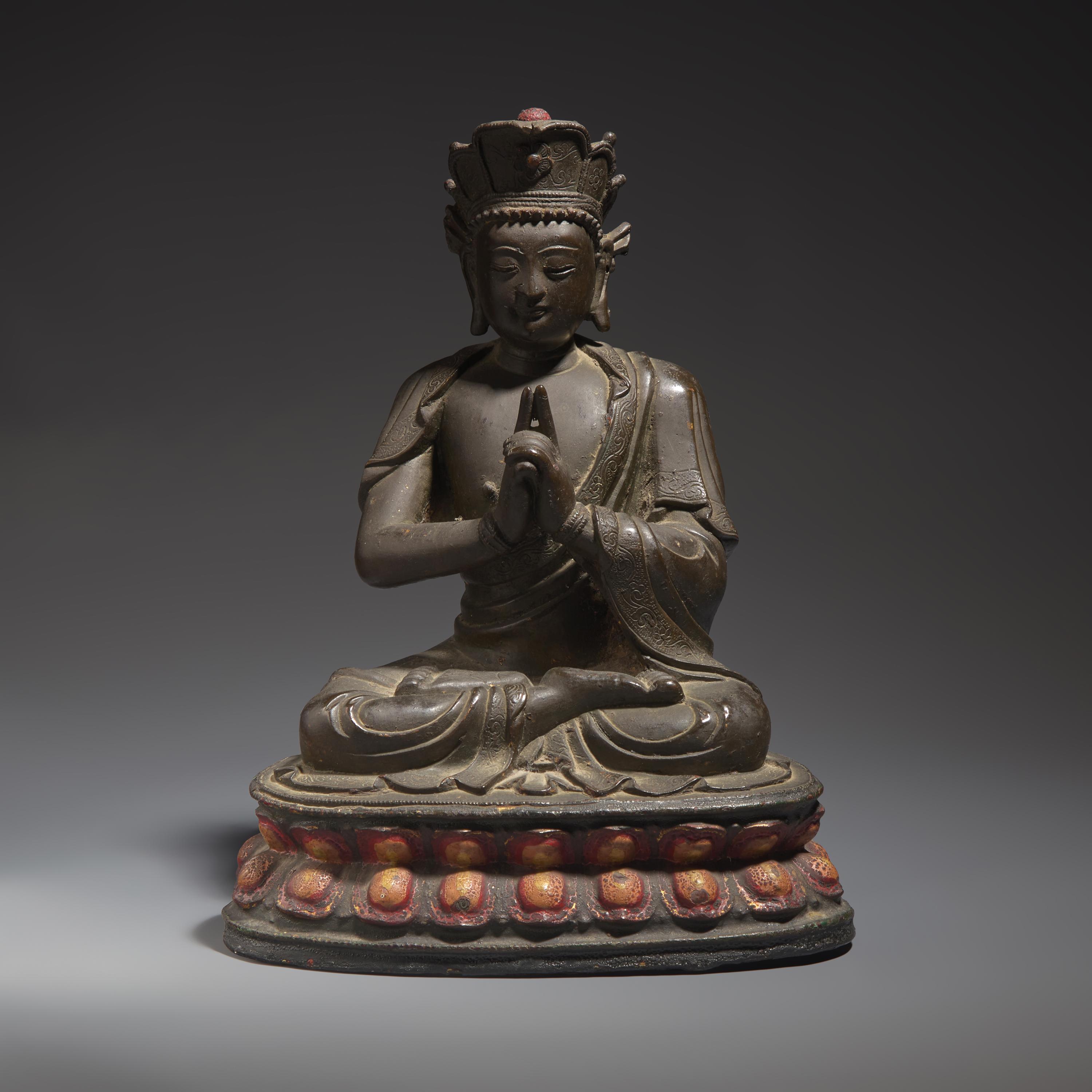 A Chinese Bronze Figure of a Seated Buddha, Ming Dynasty — 明 銅坐佛