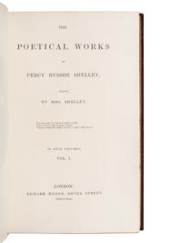 SHELLEY, Percy Bysshe (1792-1822). The Poetical Works . London: Edward Moxon, 1839.