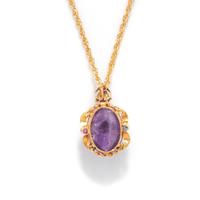 YELLOW GOLD AND AMETHYST PENDANT NECKLACE