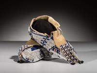 Sioux Fully Beaded Hide Moccasins
