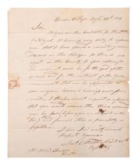 [WAR OF 1812]. WALKER, John C. ALS ("Jno. Co Walker"). Union Village, 29 August 1814.