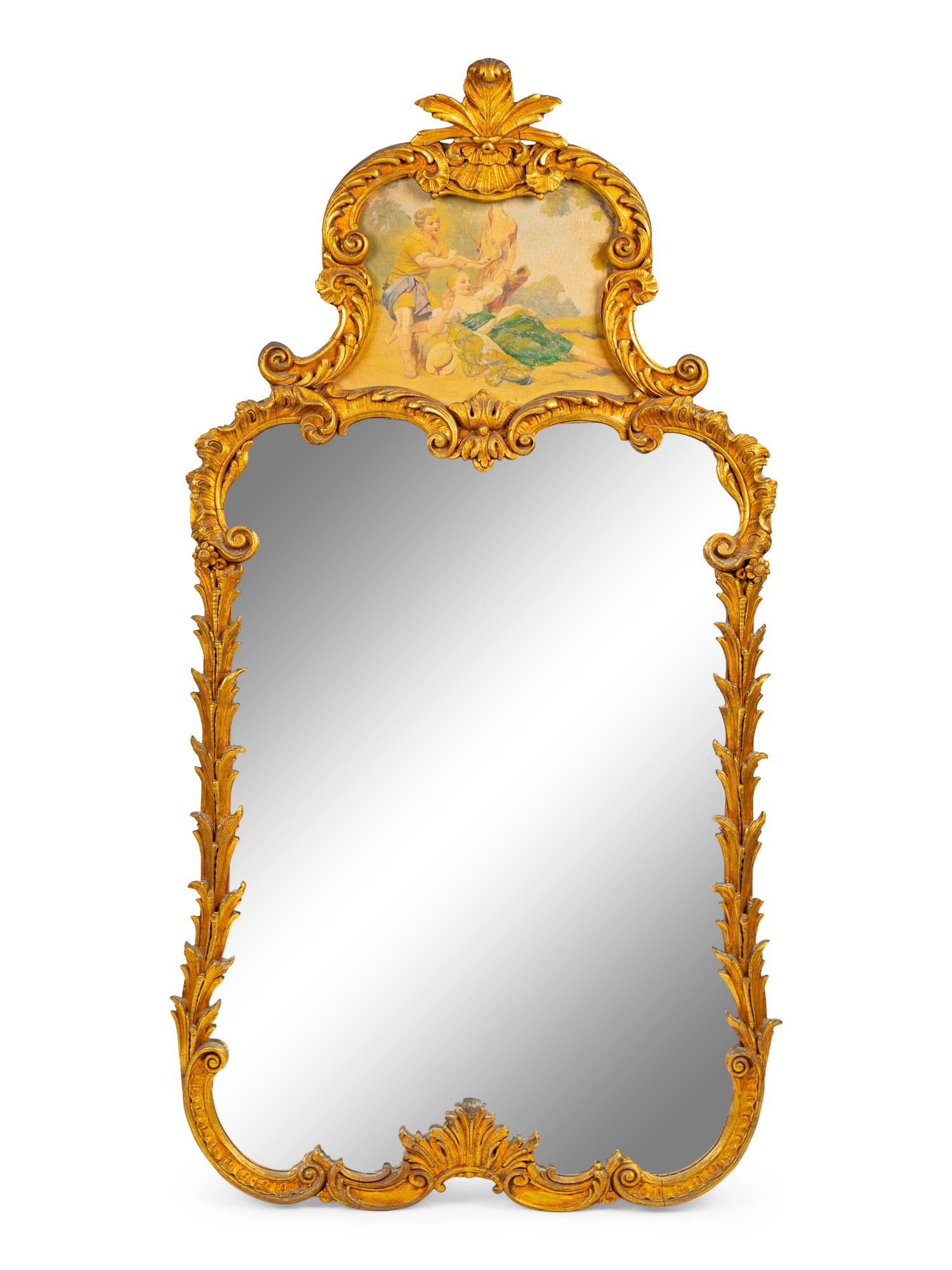 A Louis XV Style Giltwood Trumeau Mirror — 19TH CENTURY