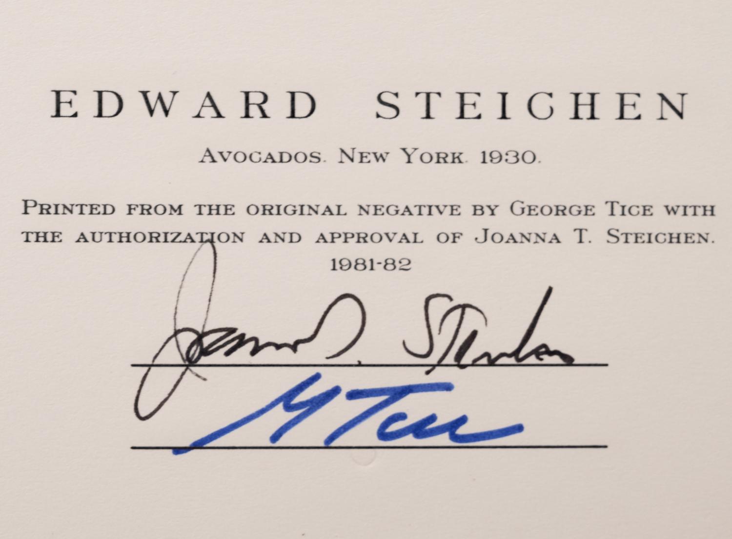 A group of five photographs (from Twenty-Five Photographs printed by George Tice with labels signed by George Tice and Joanna Steichen)