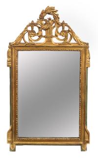 A Louis XVI Giltwood Mirror Height 44 x width 24 inches. — 18TH CENTURY