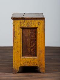 A Country Chrome and Grain Paint Decorated Dry Sink