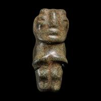 A Mezcala Dark Gray Stone Standing Figure