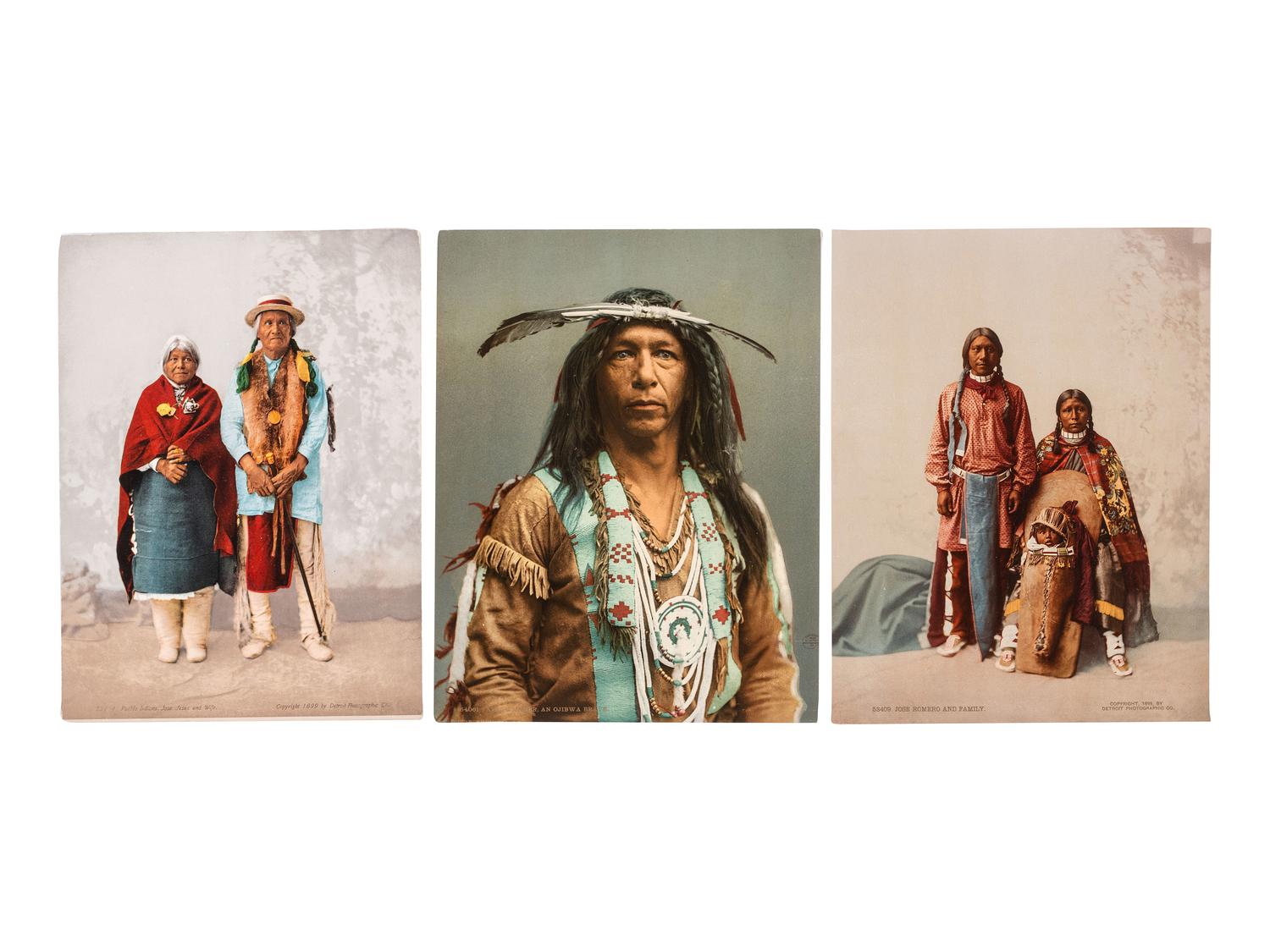 [JACKSON, William Henry (1843-1942), photographer]. A group of 11 photochrom prints of Native American subjects. Detroit Photographic Co., 1899-1904.