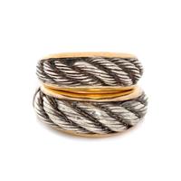 VAN CLEEF & ARPELS, PAIR OF YELLOW GOLD AND SILVER RINGS
