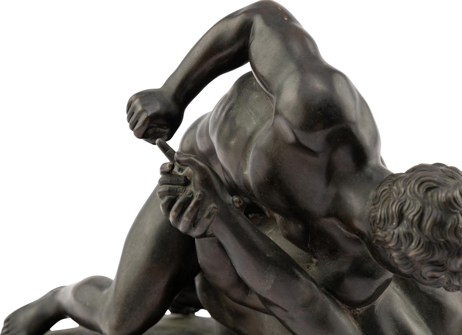 A Grand Tour Bronze Figural Group of The Wrestlers