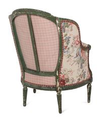 A Louis XVI Style Green-Painted Bergère