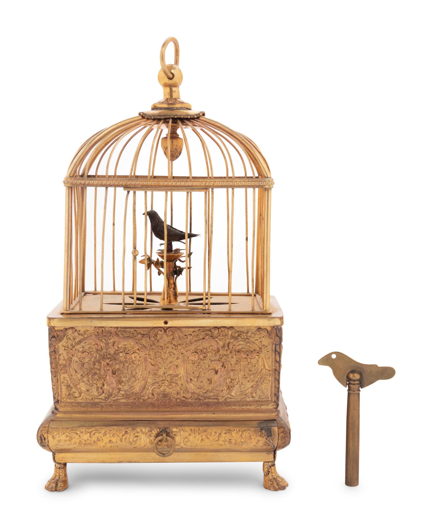 A French Gilt Metal Singing Bird Automaton