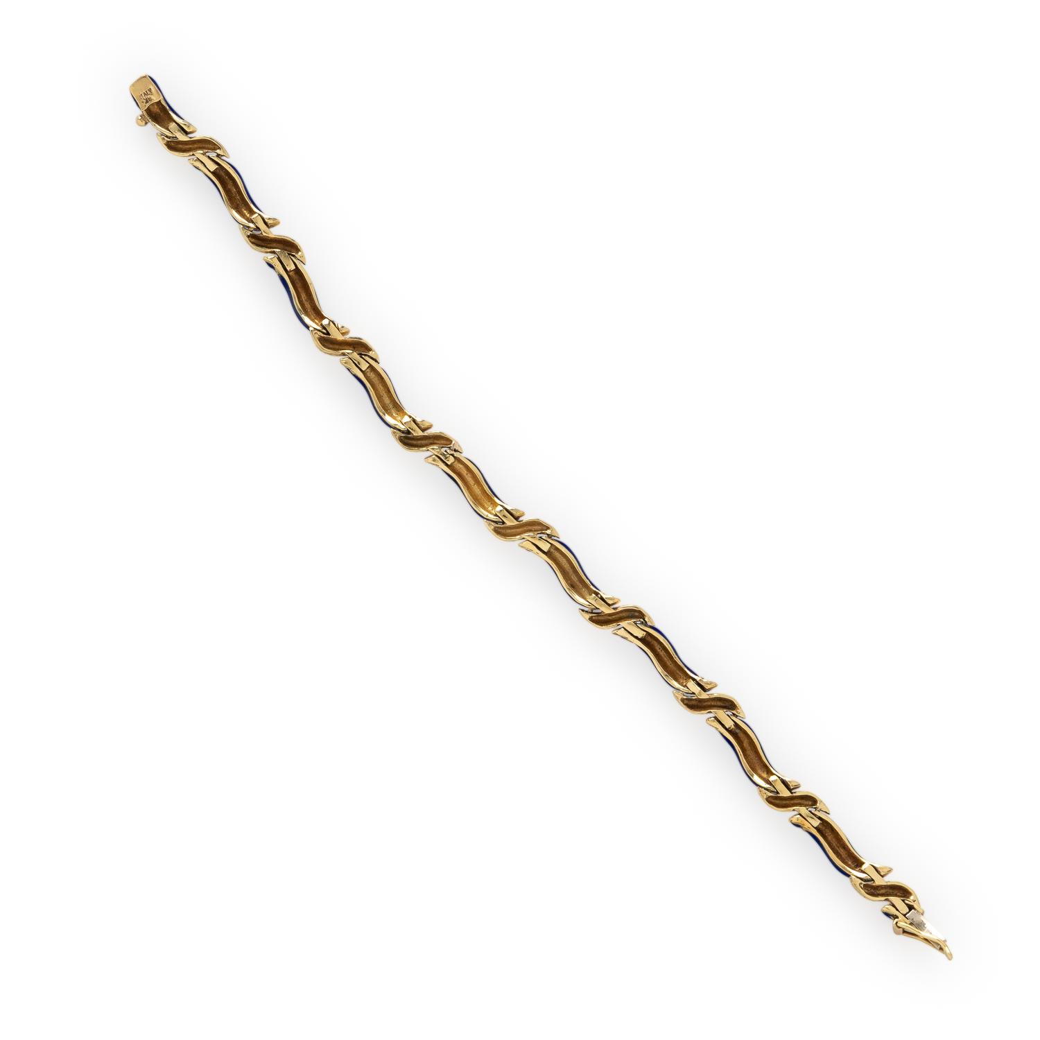 Yellow Gold and Enamel Bracelet
