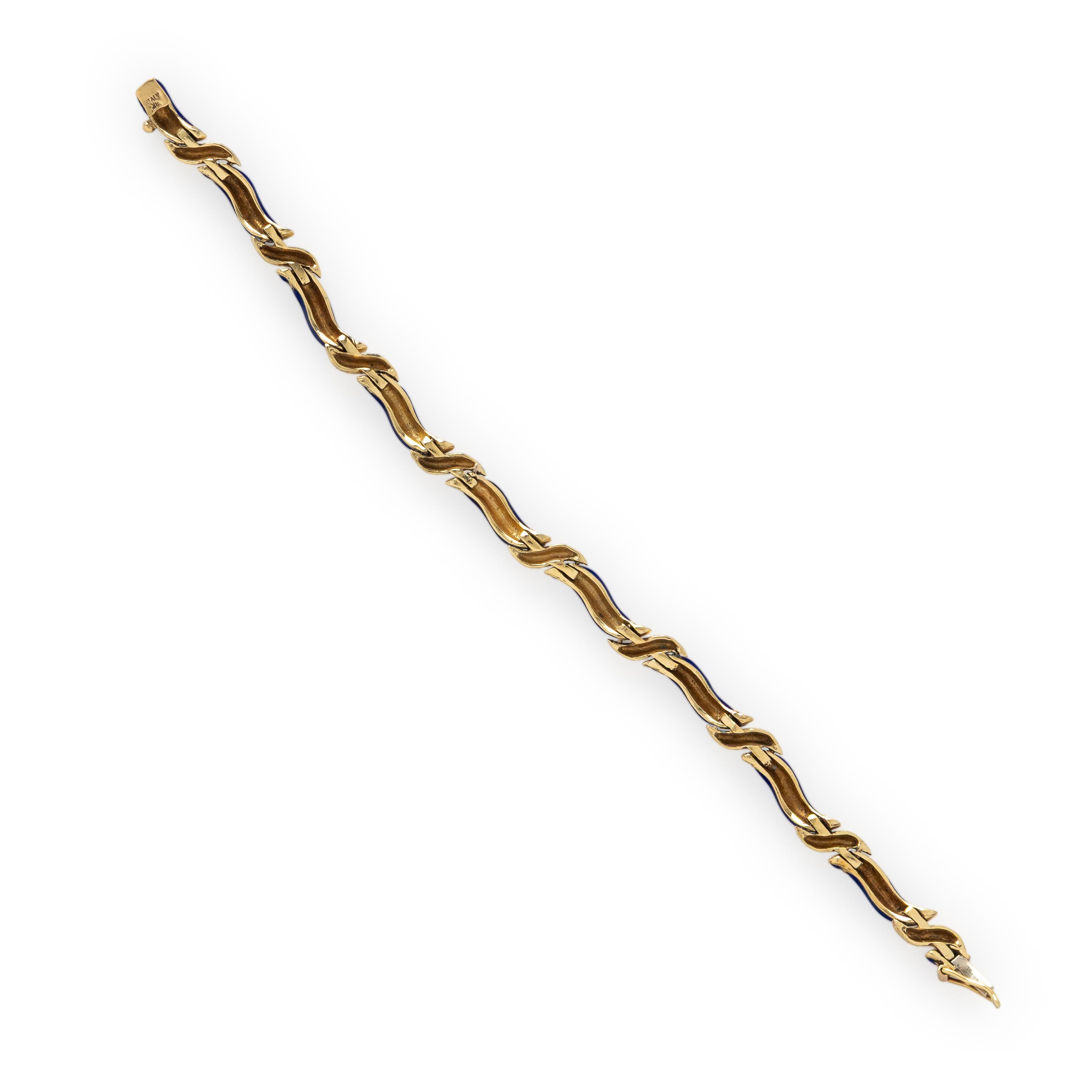 Yellow Gold and Enamel Bracelet
