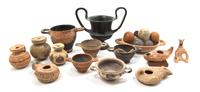 A Collection of Antiquity Terracotta Articles, Height of tallest 5 7/8 inches.