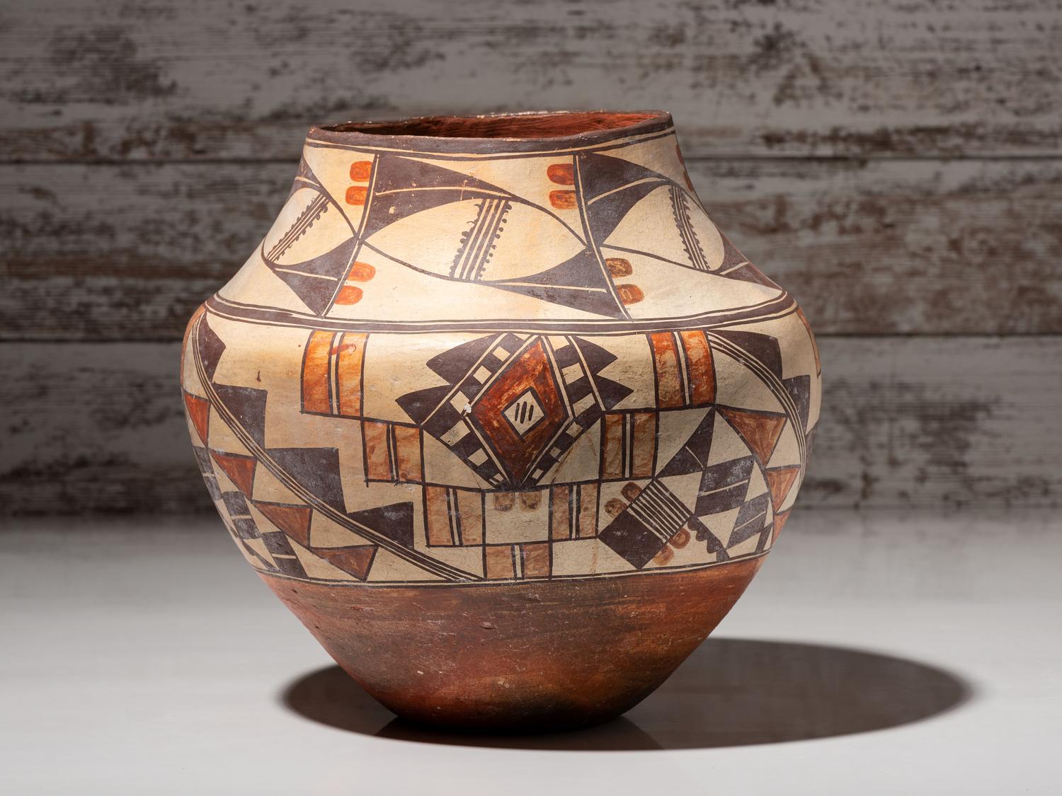 Acoma Four-Color Pottery Jar