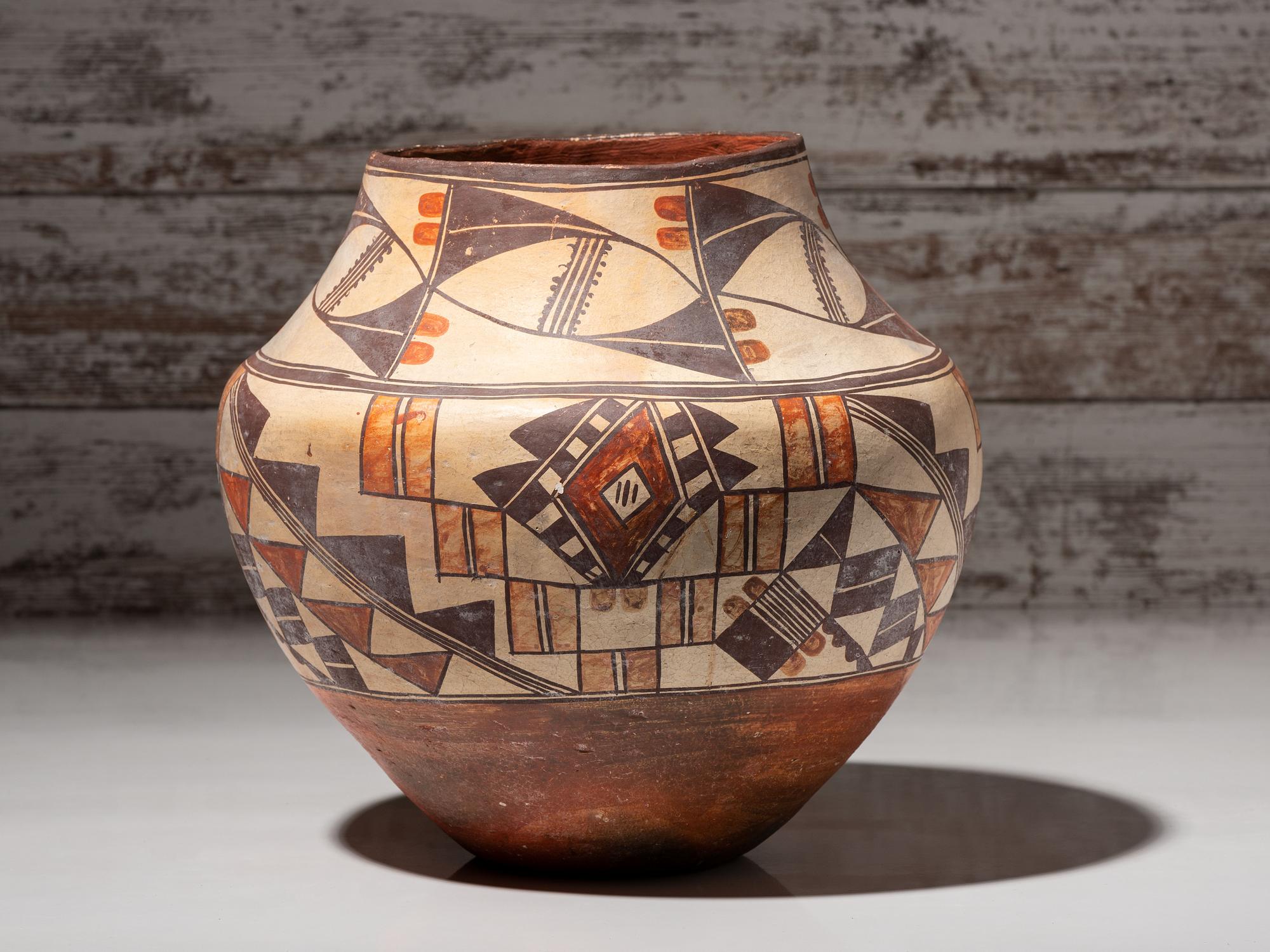 Acoma Four-Color Pottery Jar