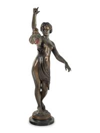 A Large Continental Cast Metal Figural Lamp