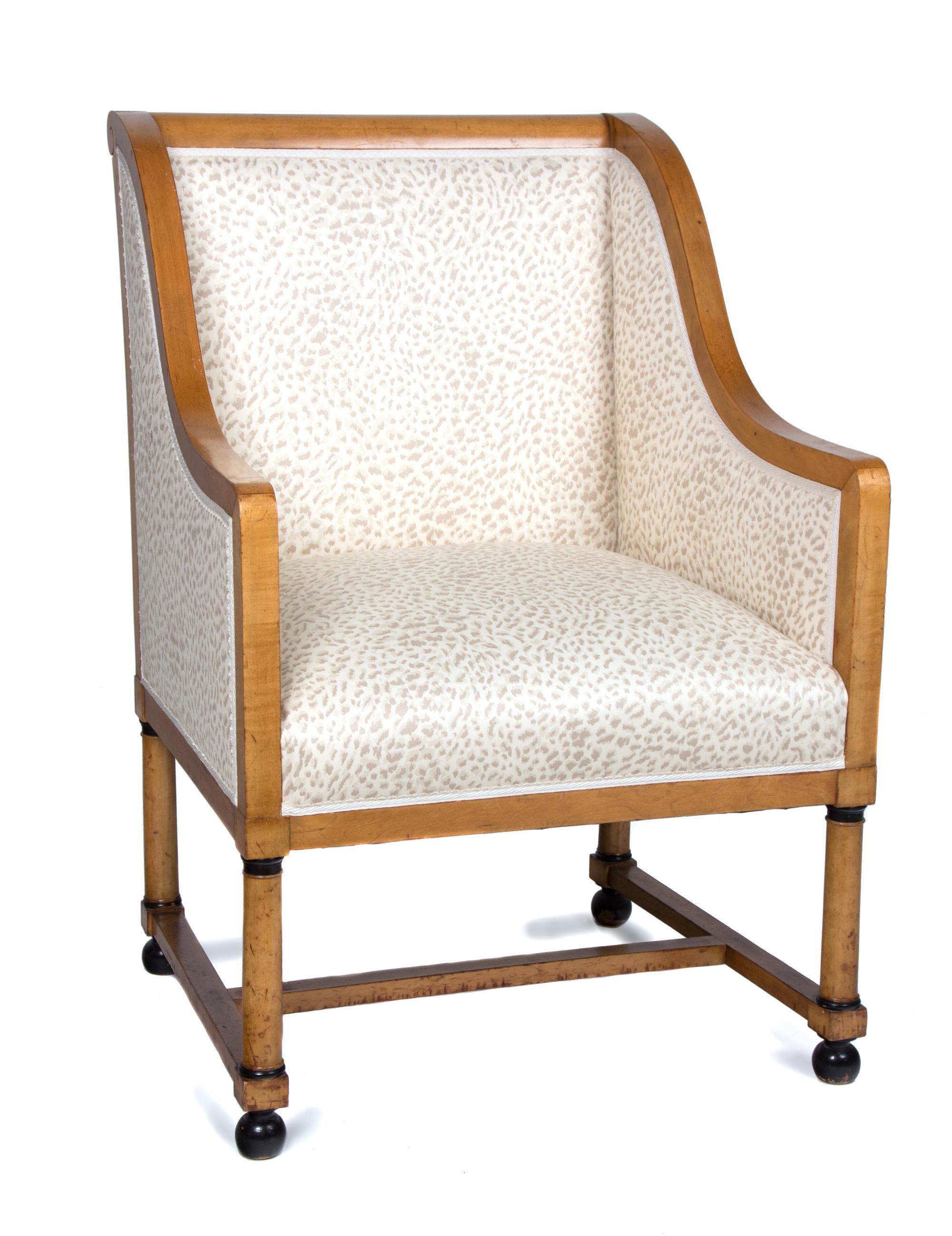 A Biedermeier Fruitwood Bergere Height 36 1/2 inches. — 19TH CENTURY