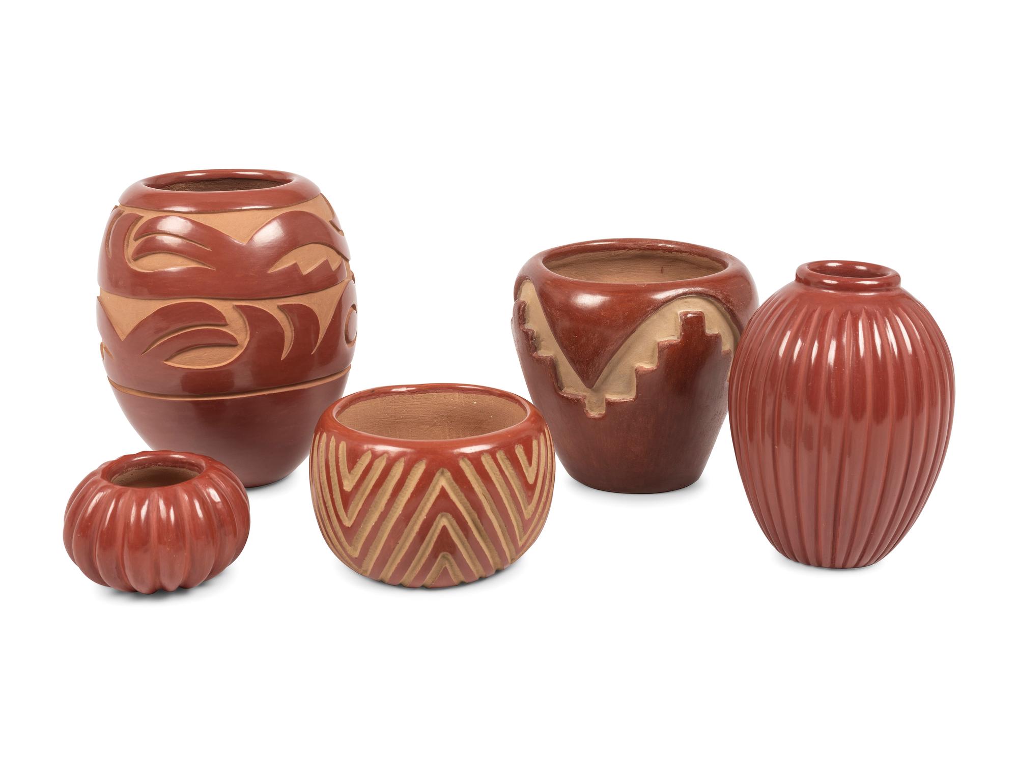 Santa Clara Redware Pottery Jars