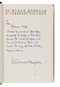 MAUGHAM, W. Somerset (1874-1965). Of Human Bondage. A Novel . London: William Heinemann, 1915.