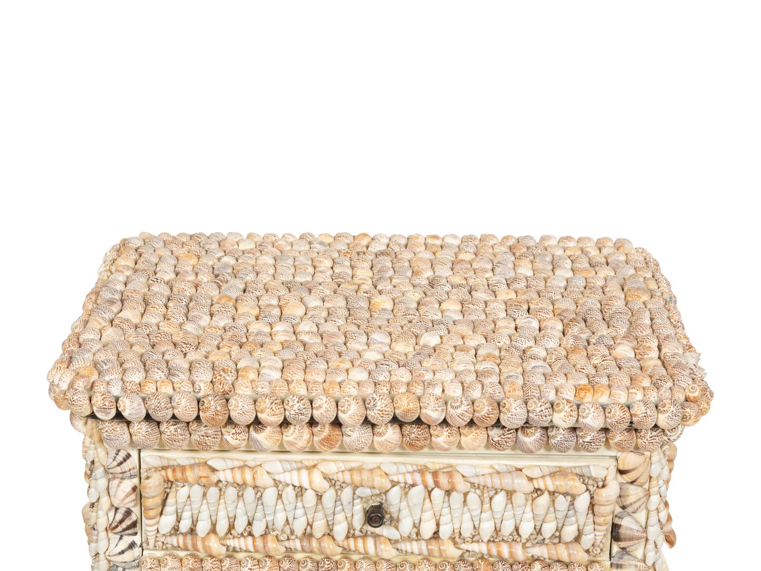 A Shell Encrusted Metal Side Cabinet