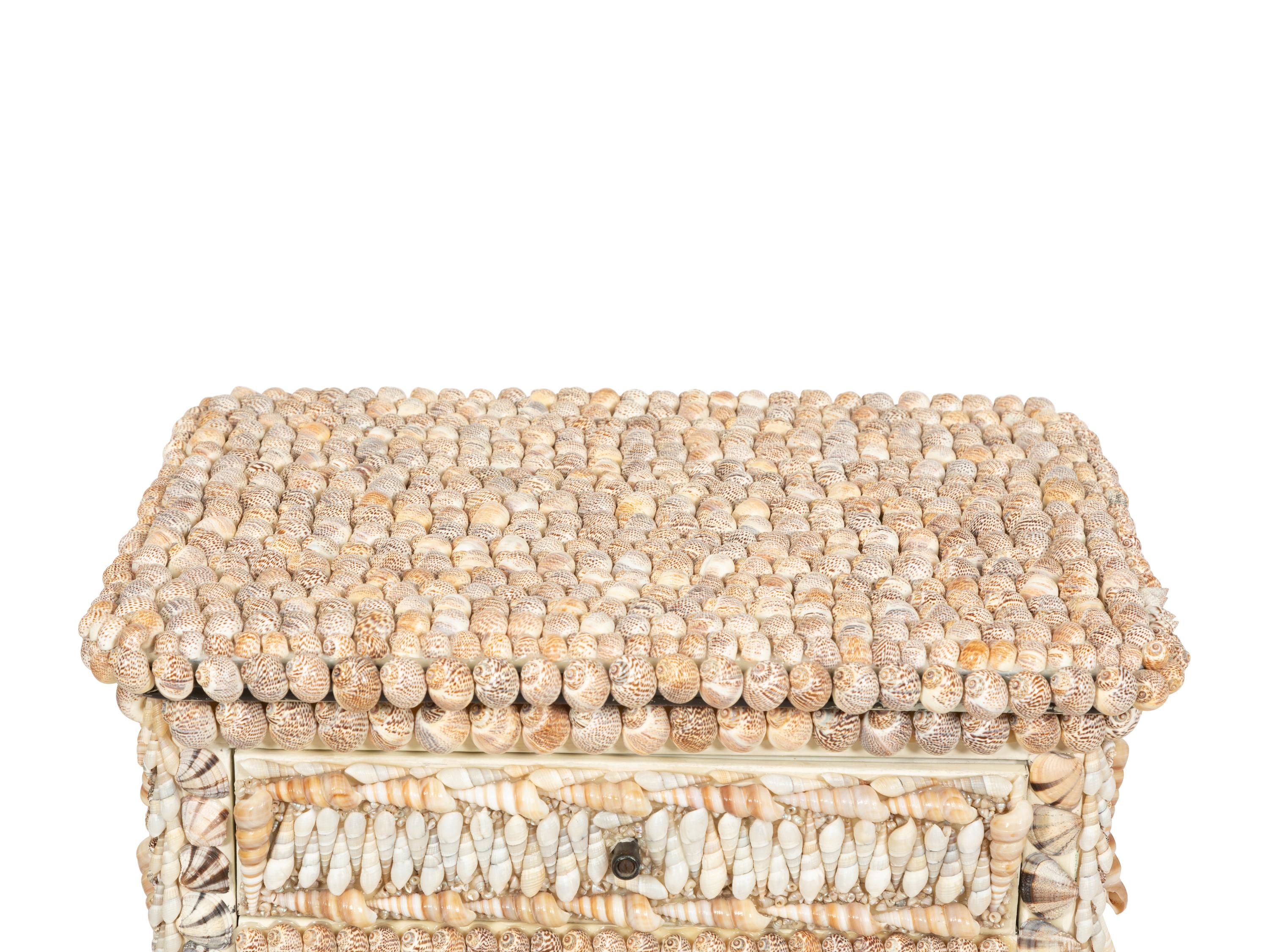 A Shell Encrusted Metal Side Cabinet
