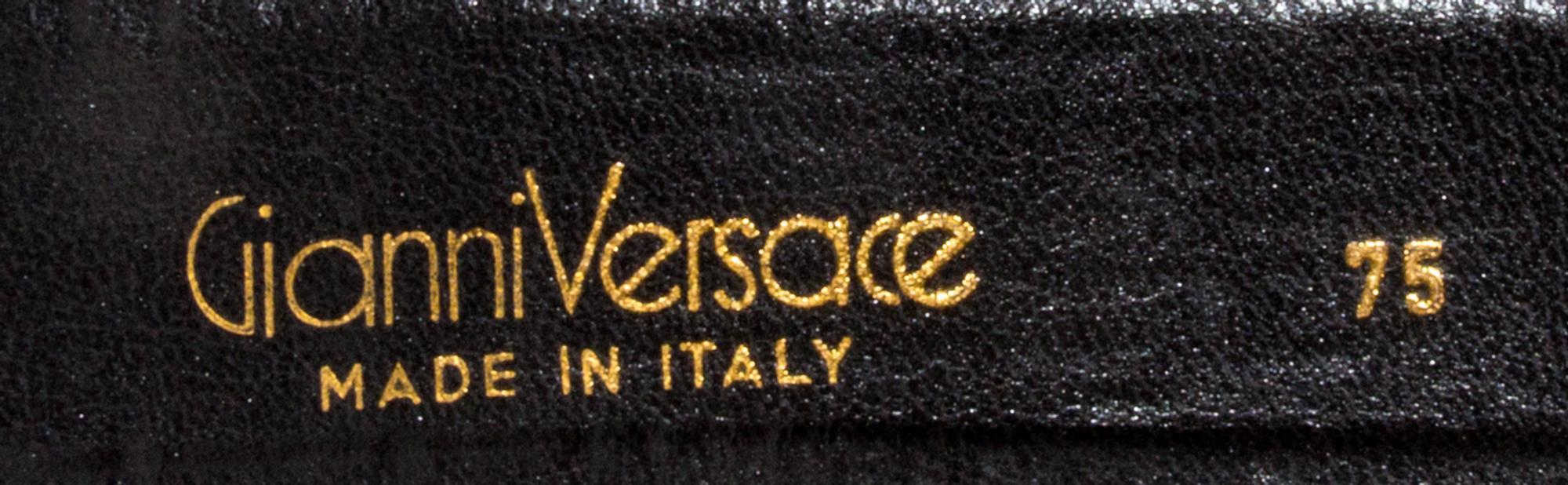 A Gianni Versace Purple Silk Belt, Size 75.