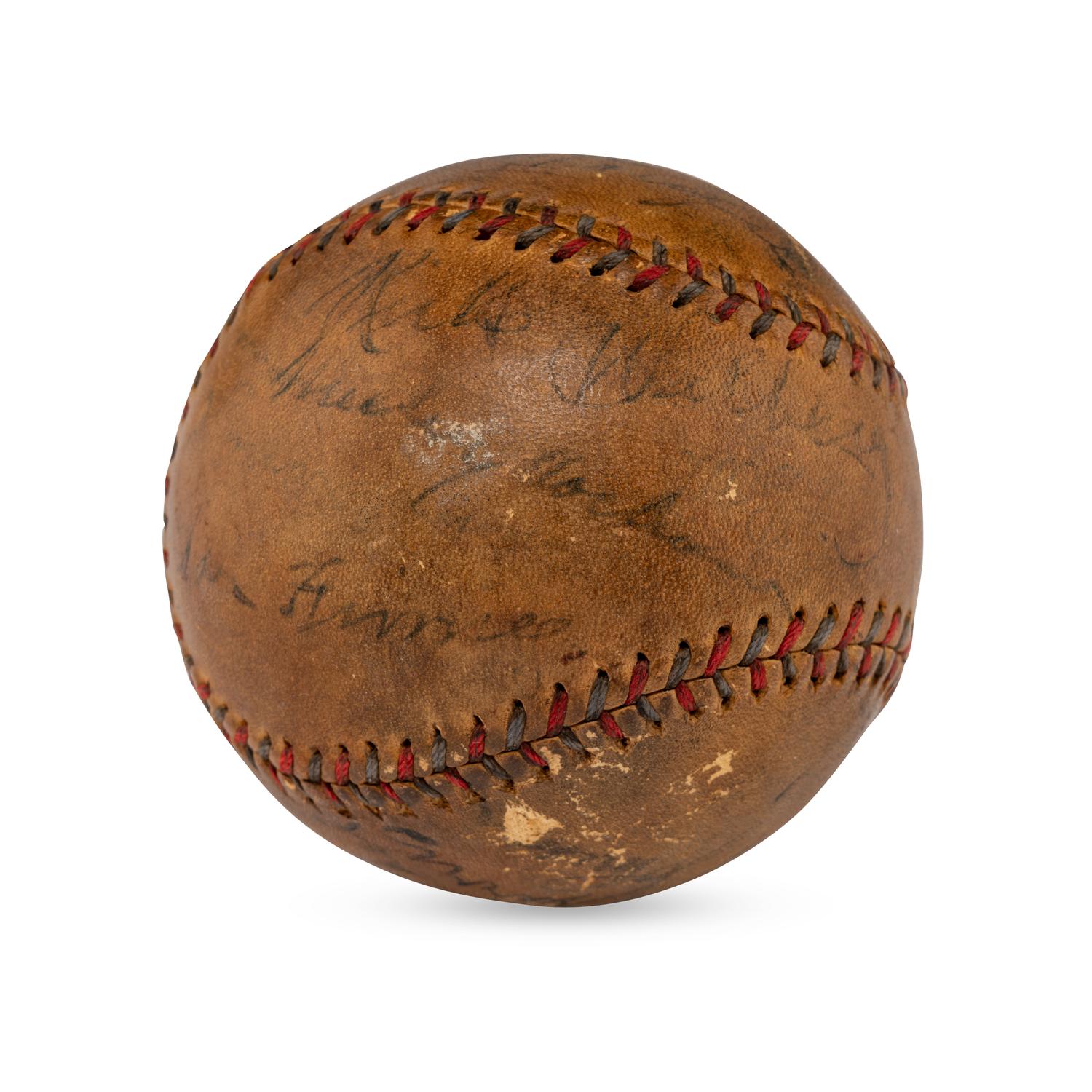 A 1933 Philadelphia Athletics and Washington Senators Multi Signed Autograph Baseball Featuring Mickey Cochrane (Beckett Authentication Services Letter of Authenticity)