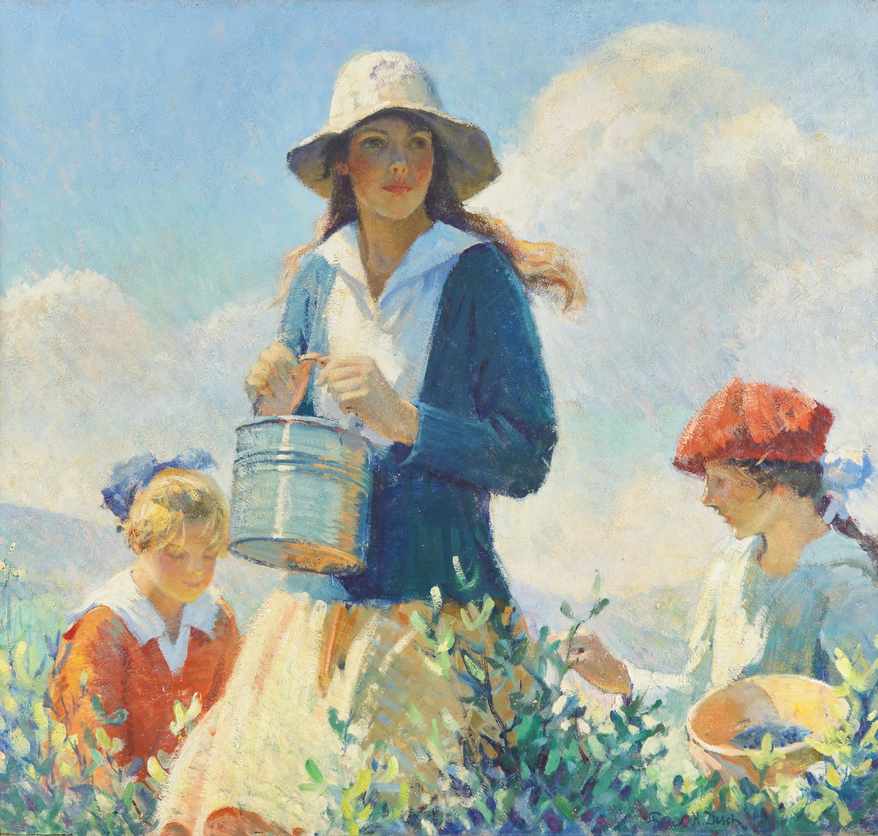 The Blueberry Pickers , c. 1920
