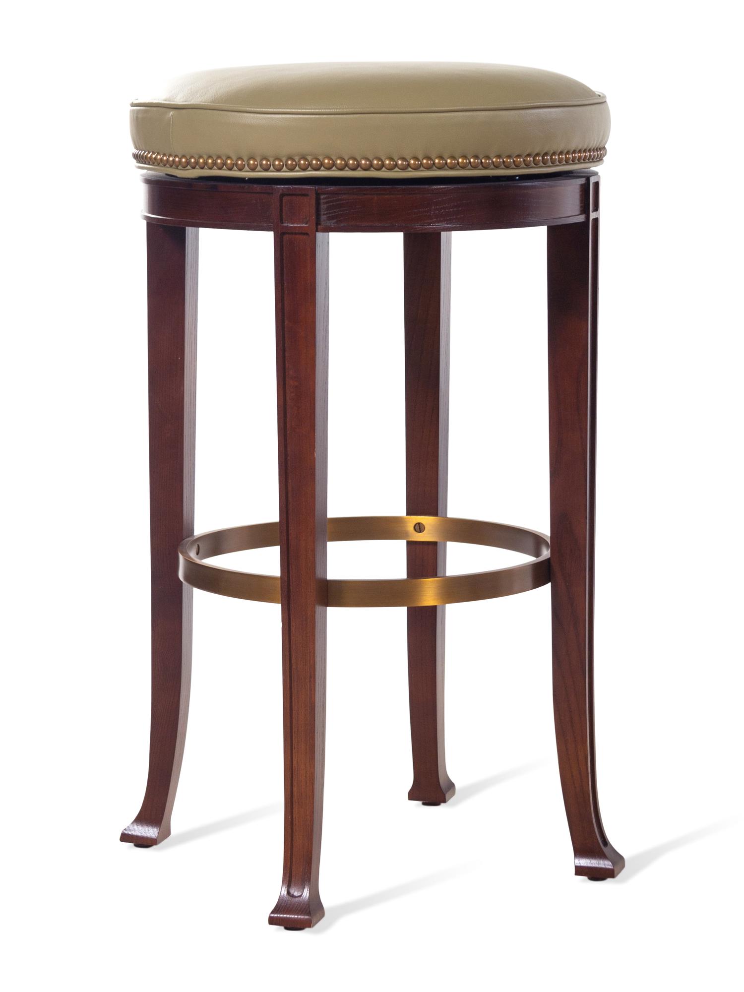 A Set of Six Hickory Chair Newbury Bar Seats