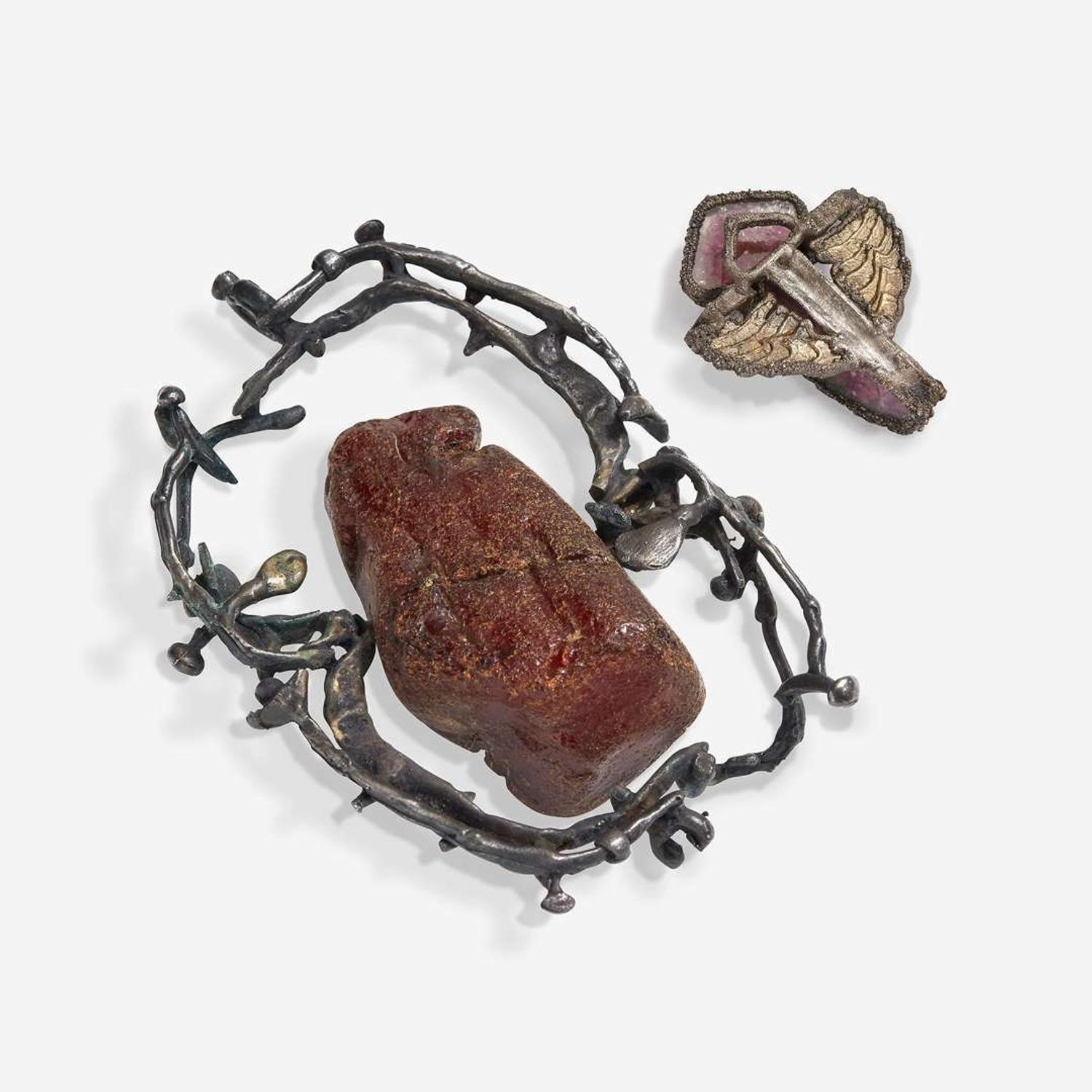 Modernist Jewelry Owned by Louise Nevelson Two Pendants, circa 1960s