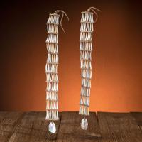 Northern Plains Dentalium Shell Earrings, with Abalone Drop