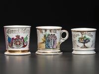 Three Porcelain Shaving Mugs