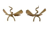 A Pair of Marc Bankowsky Bronze Ginko Candlesticks