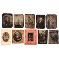 [EARLY PHOTOGRAPHY]. A group of 73 photographs, incl. tintypes, CDVs, and cabinet cards.