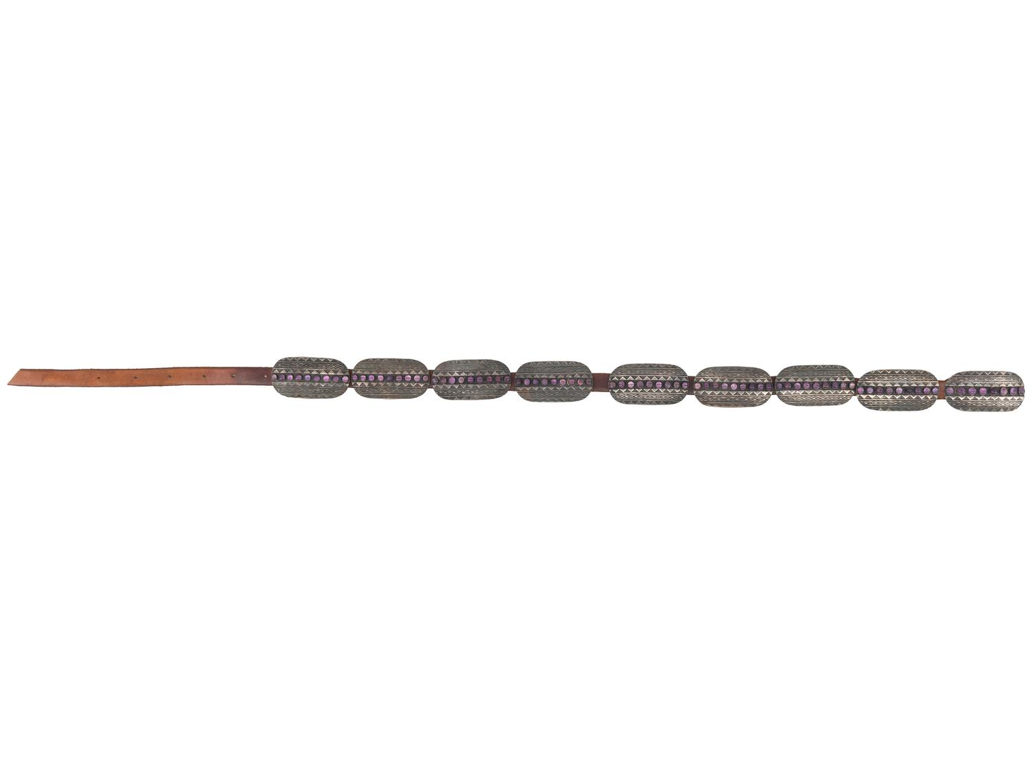 Sterling Silver and Amethyst Concha Belt