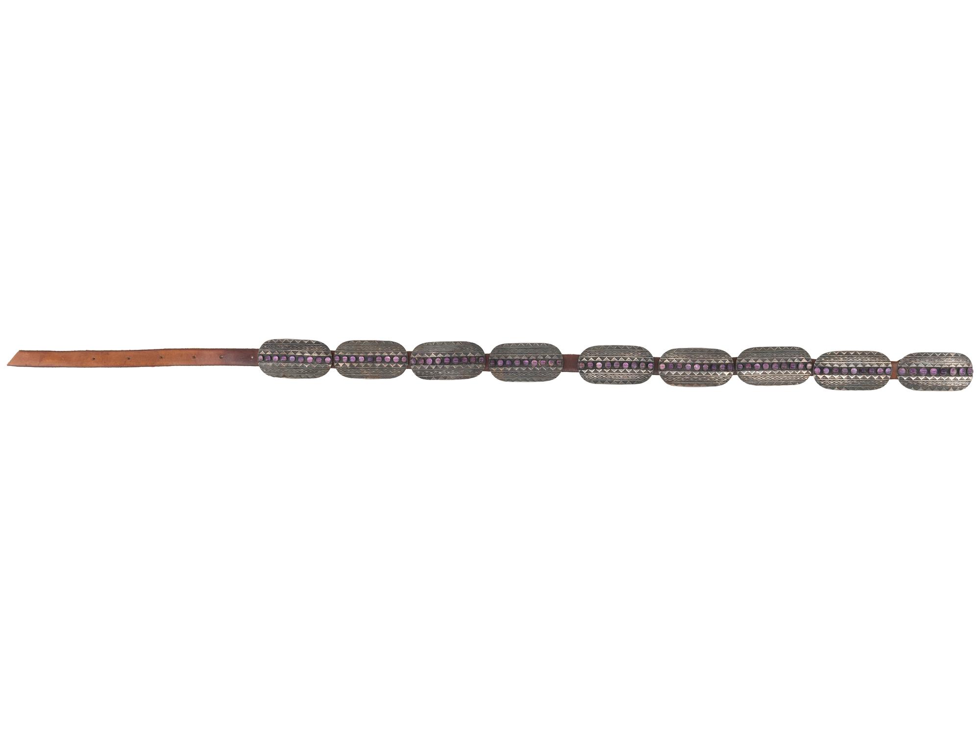 Sterling Silver and Amethyst Concha Belt