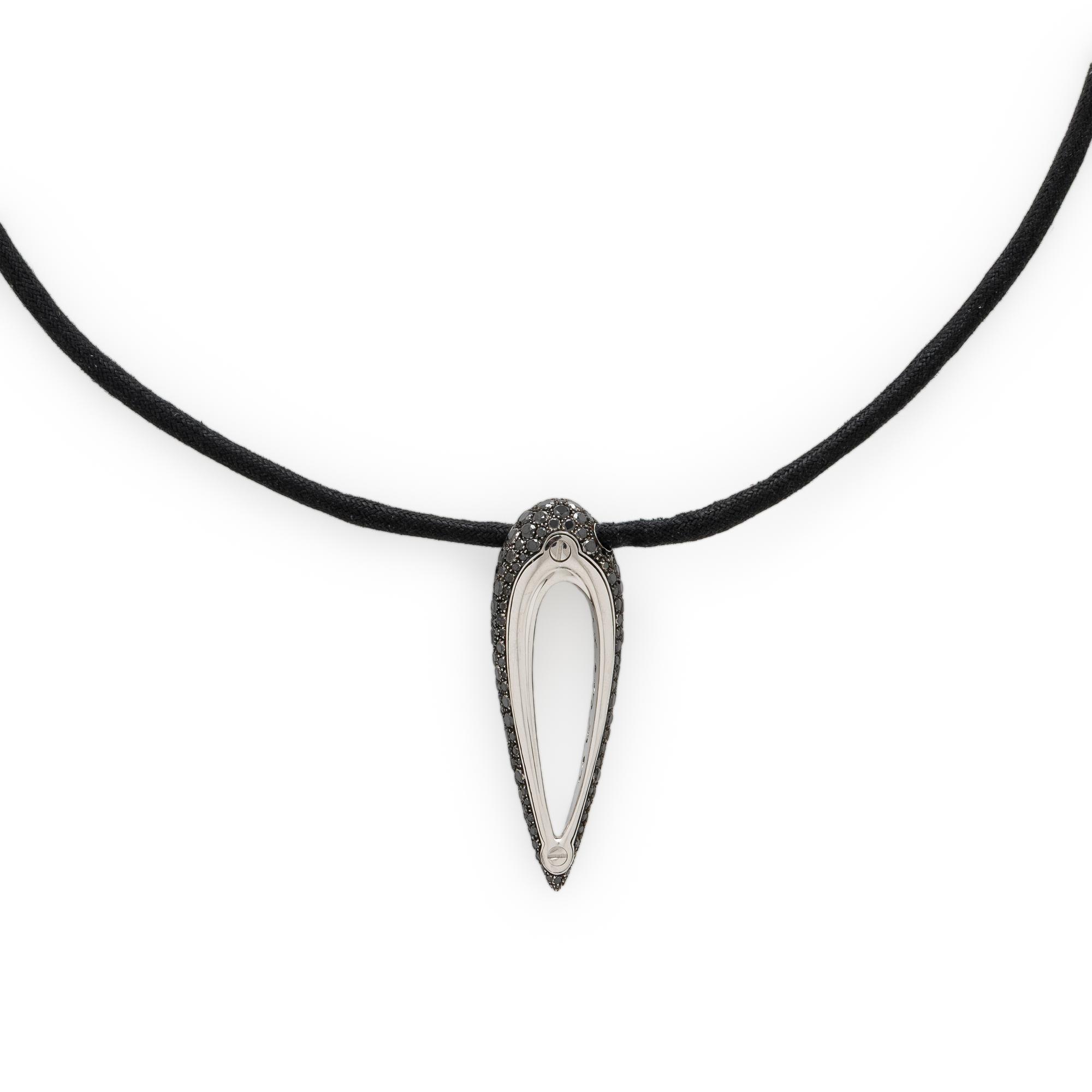 De Grisogono, 'Polina', Diamond, Black Diamond, and White Gold Pendant Necklace