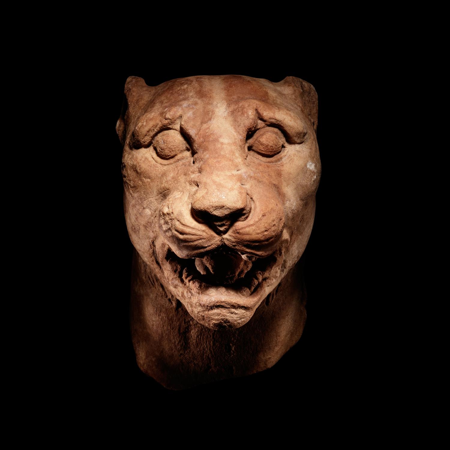 A Greek Marble Panther Head