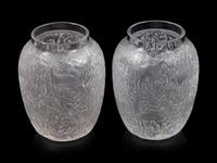 A Pair of Lalique Biches Vases