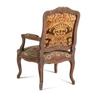 A Pair of Louis XV Style Needlepoint-Upholstered Fauteuils