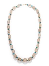 A Western Asiatic Rock Crystal and Faience Bead Necklace