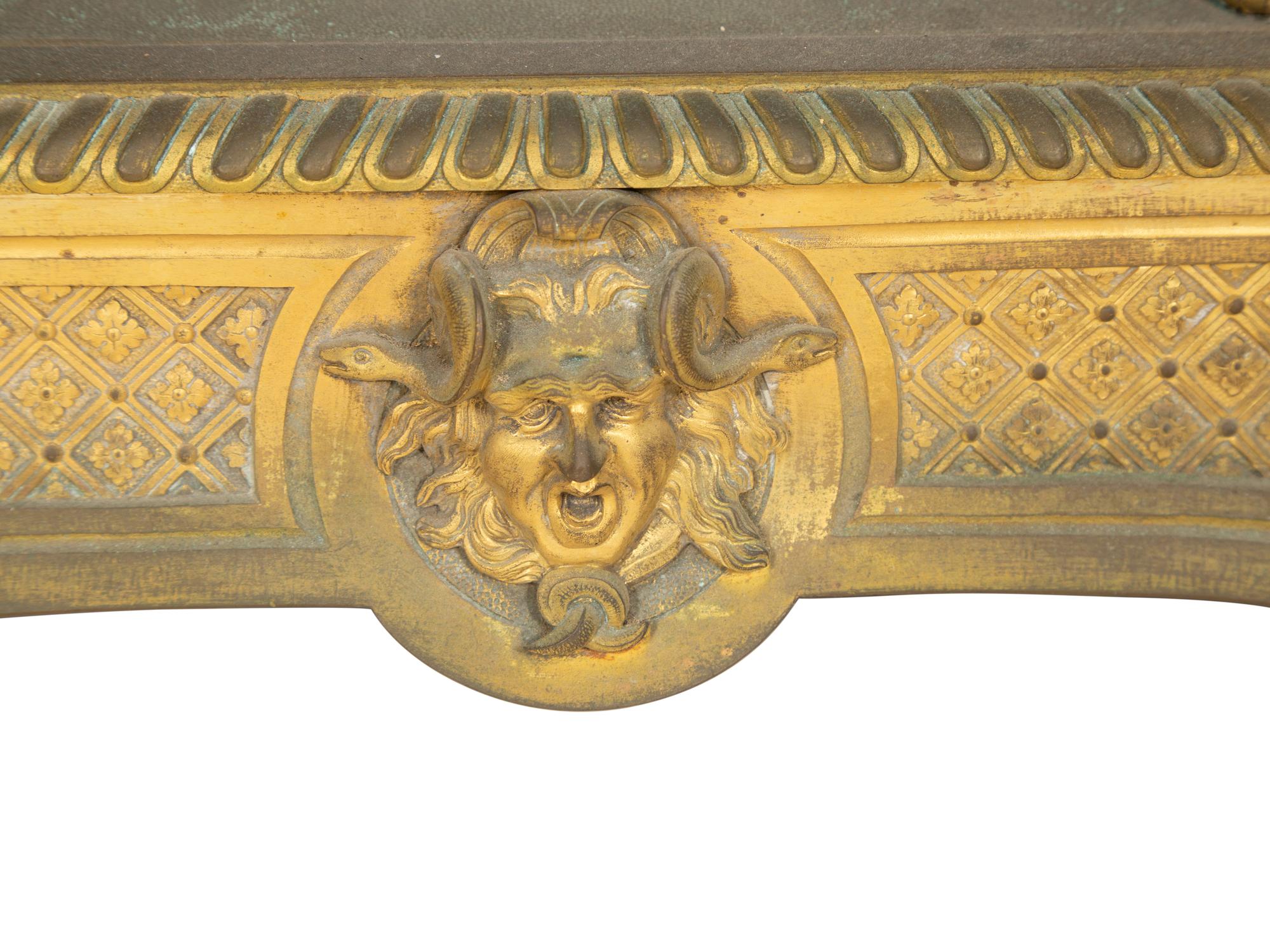 A Louis XV Style Gilt Bronze Mantle Clock on Stand