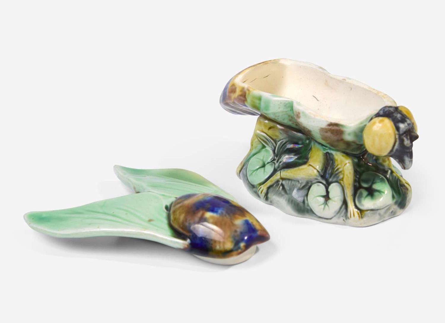 A Wedgwood Majolica Fly Match Box, UK, 1873