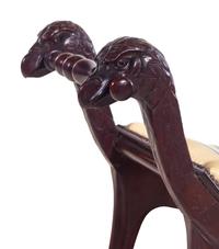 A Georgian Style Carved Mahogany Bench