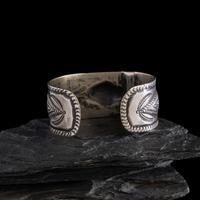 Early Navajo Heavily Stamped Ingot Cuff Bracelet