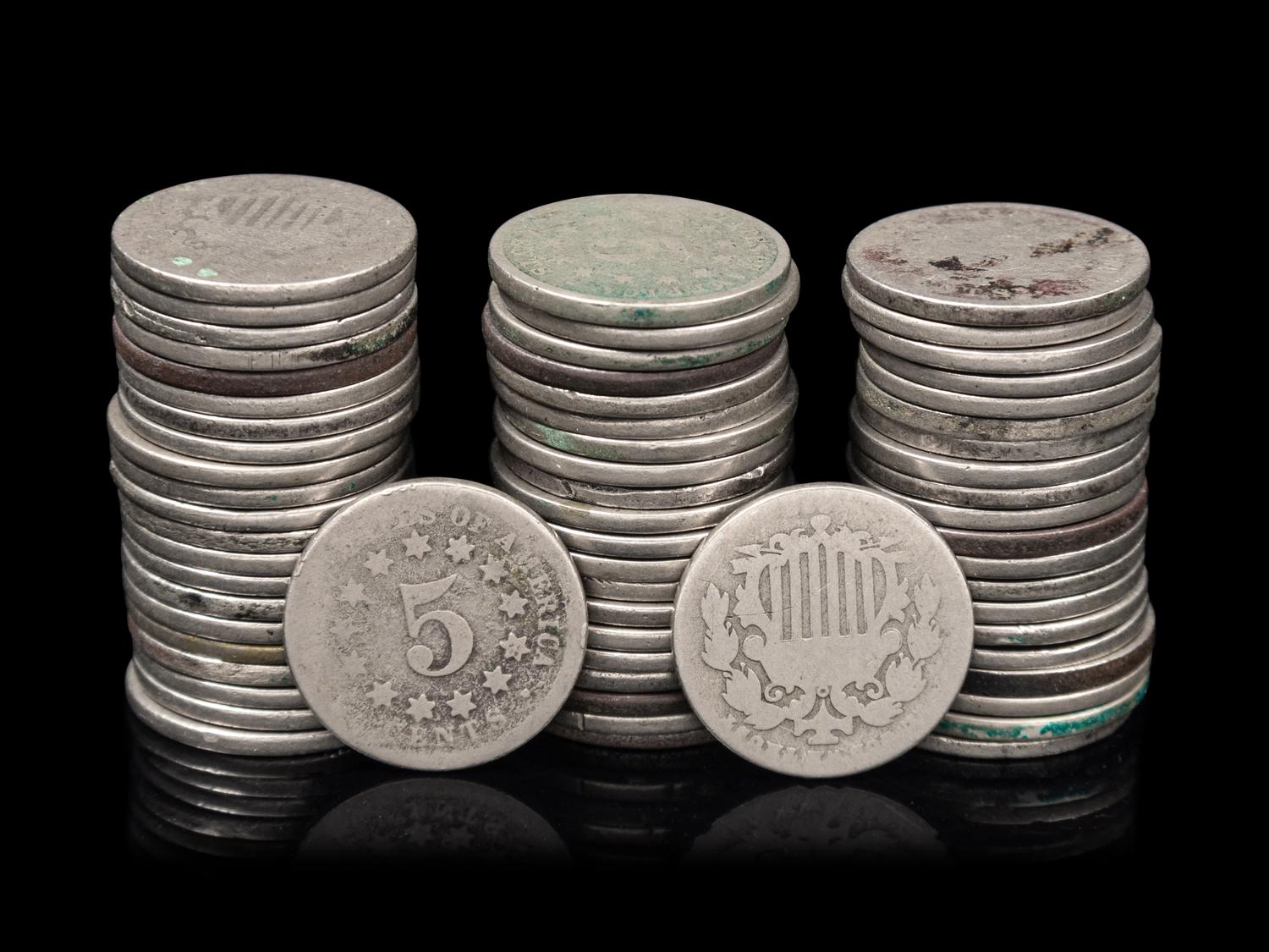 Sixty-Six Shield 5c Coins